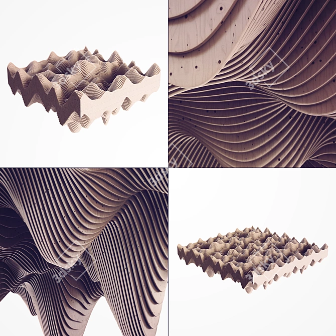 Parametric Wood Decor: Versatile Geometric Design 3D model image 3