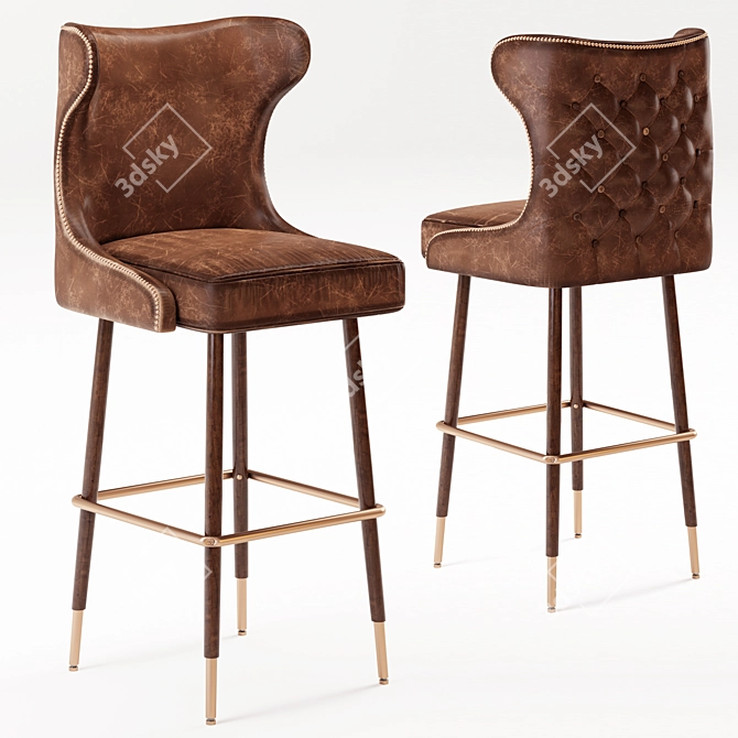 Elegant Leather Armchair 3D model image 1