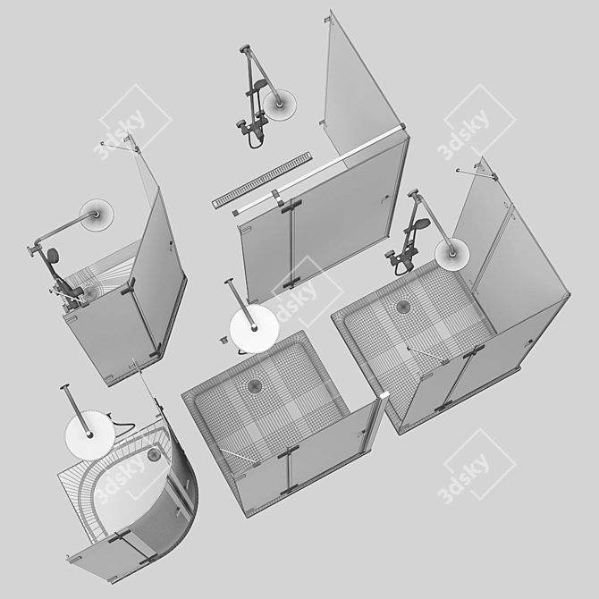 Radaway Essenza: Stylish Shower Enclosures and Doors 3D model image 5