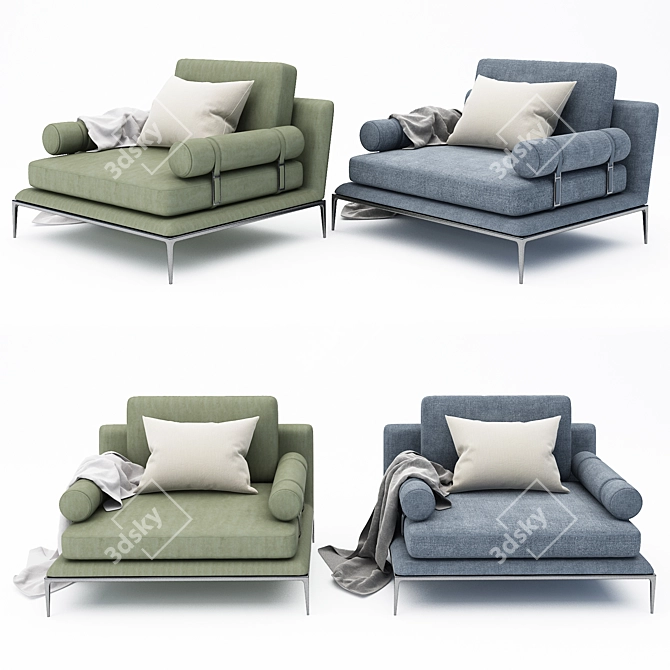 Modern Armchair Collection: 4 Styles & Various Colors 3D model image 3