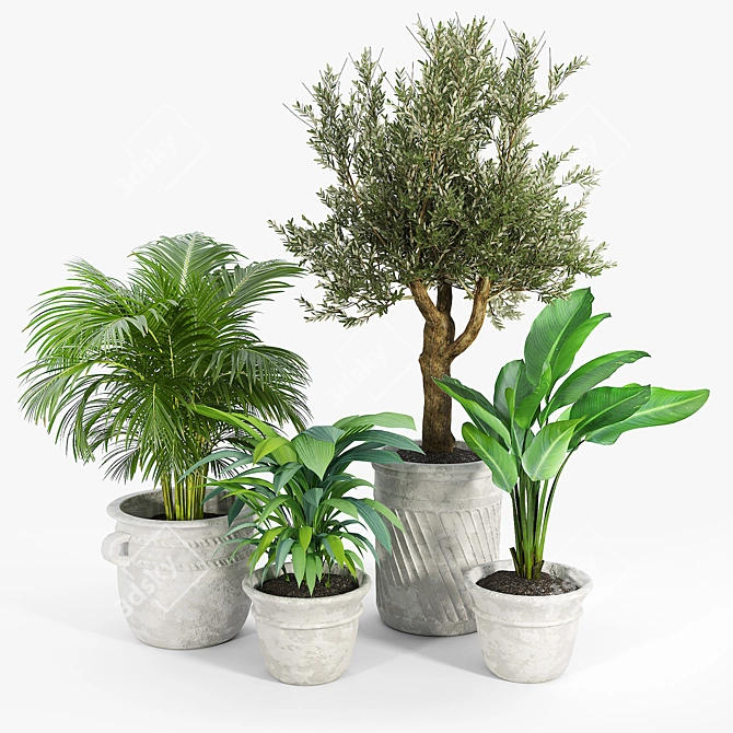 Versatile Villa Planter Set 3D model image 1