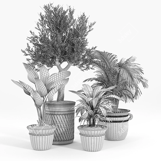 Versatile Villa Planter Set 3D model image 4