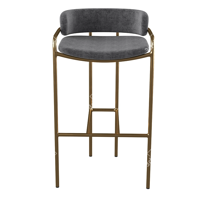 Luxury Velvet Bar Stool 3D model image 4