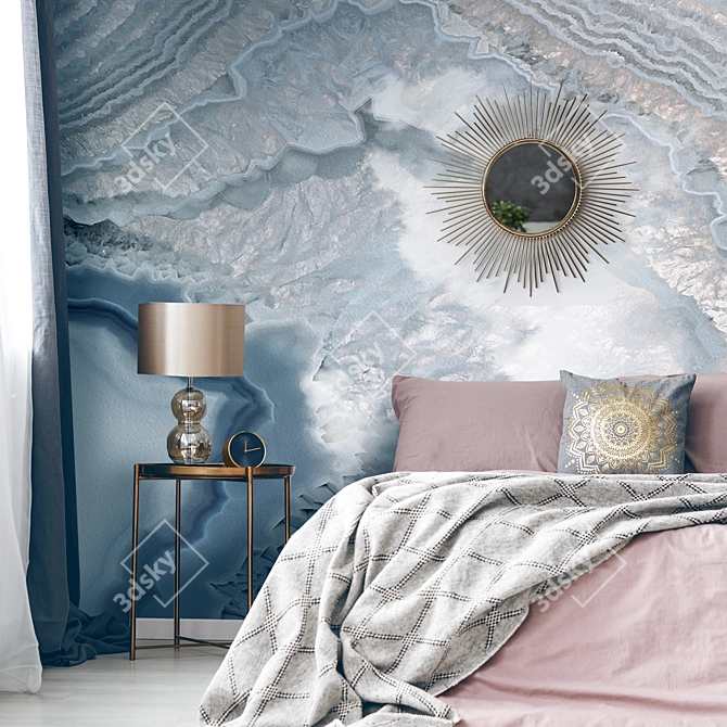 Luxurious Gemstone-inspired Wallpaper 3D model image 2