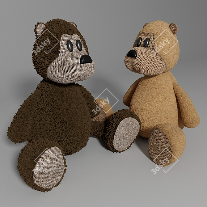 Playful Plush Teddy Bear 3D model image 1