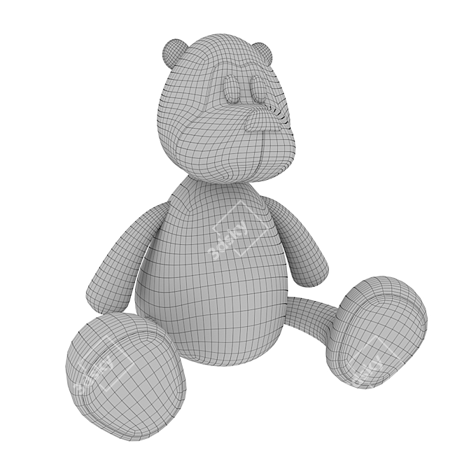 Playful Plush Teddy Bear 3D model image 3