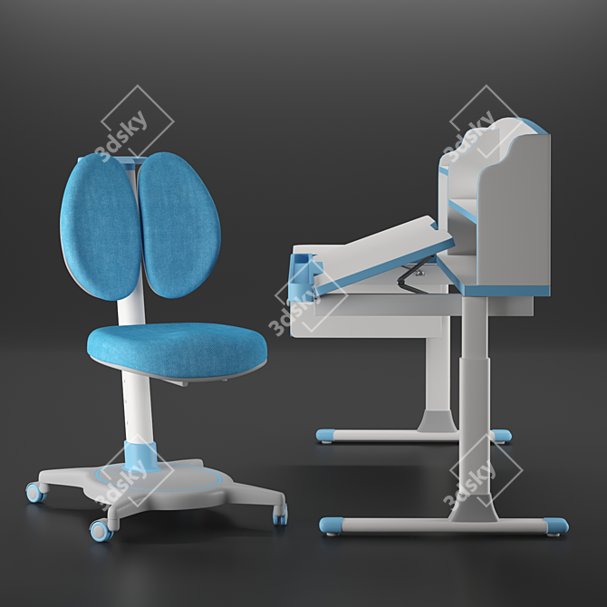 Kid's Corner Study Desk & Chair 3D model image 1