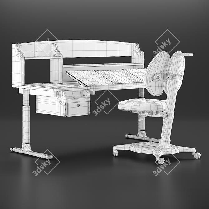 Kid's Corner Study Desk & Chair 3D model image 3