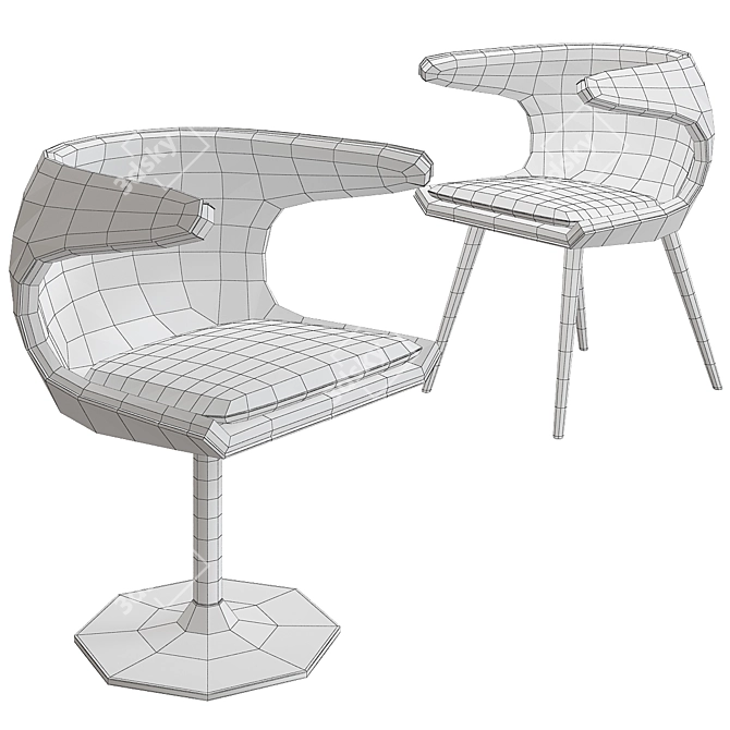 Stylish Stouby Frost Chair: Nordic Elegance 3D model image 2