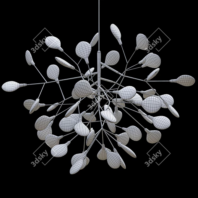 Title: Evita SP36 Gold Pendant Chandelier 3D model image 2