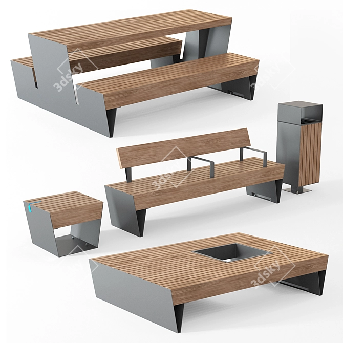 Garden Oasis: Outdoor Furniture Set 3D model image 1
