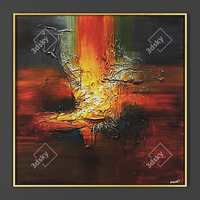 Elegant Framed Artwork 3D model image 1