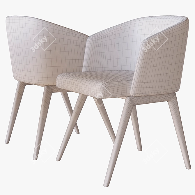 Elegant Creed Dining Chair: Minotti 3D model image 3