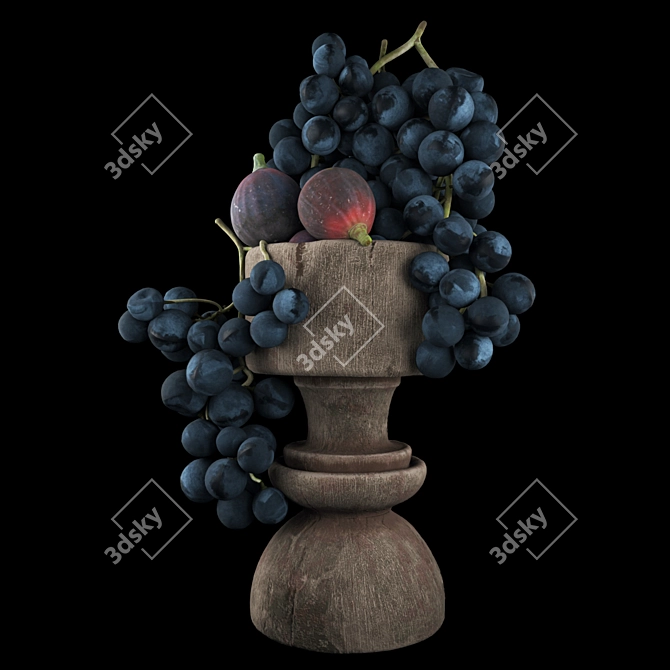 Gourmet Grape & Fig Delight 3D model image 1