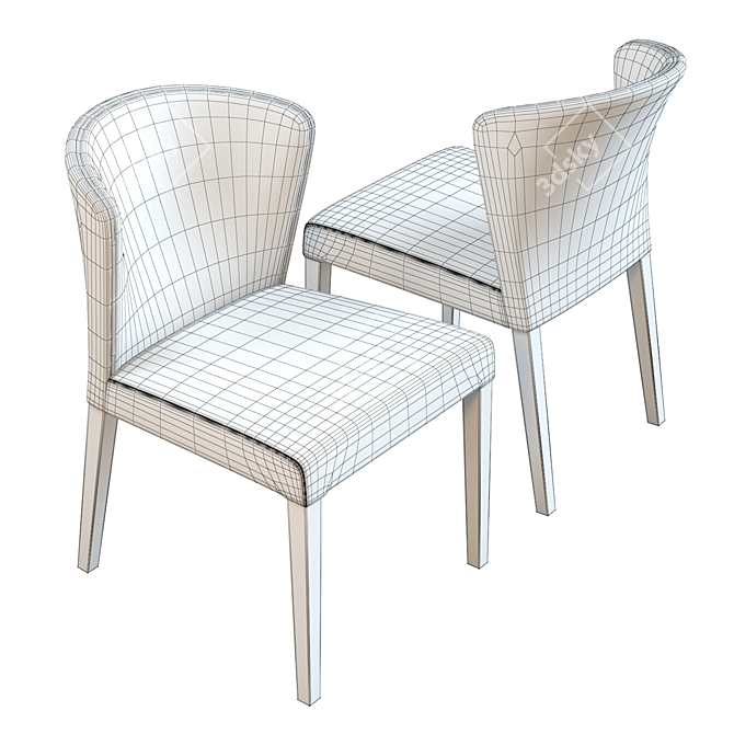 Luxurious Quilted Dining Chair 3D model image 5