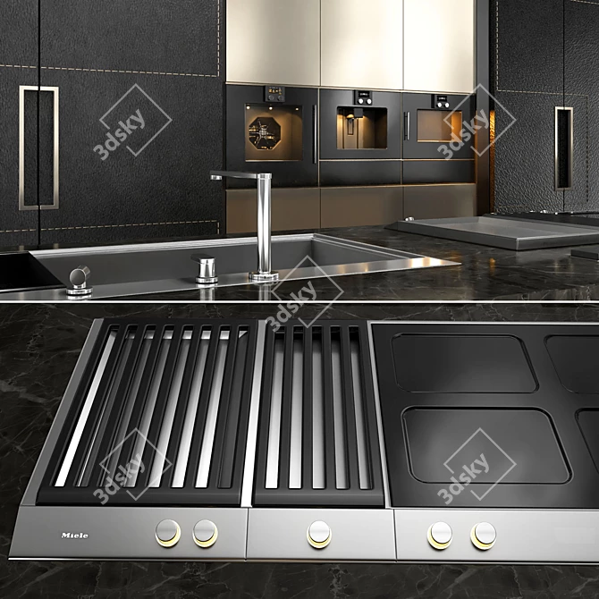 Sleek and Contemporary Kitchen 3D model image 3