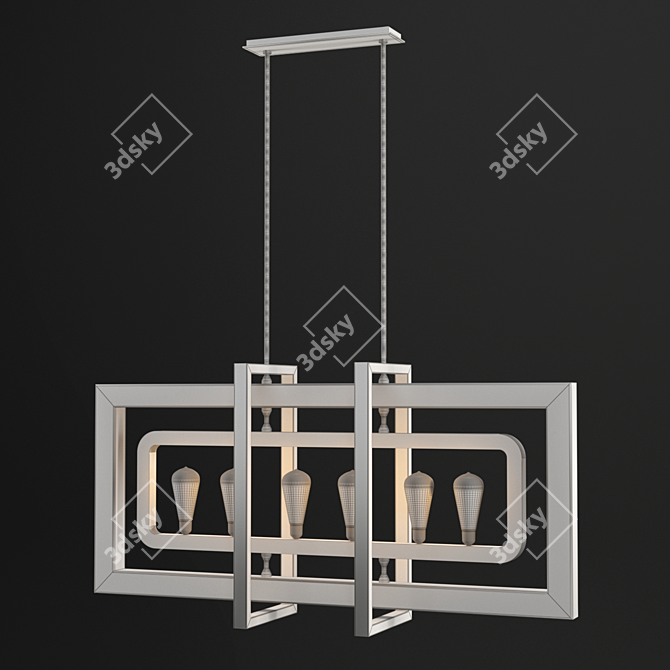 Modern Cube Chandelier 3D model image 3