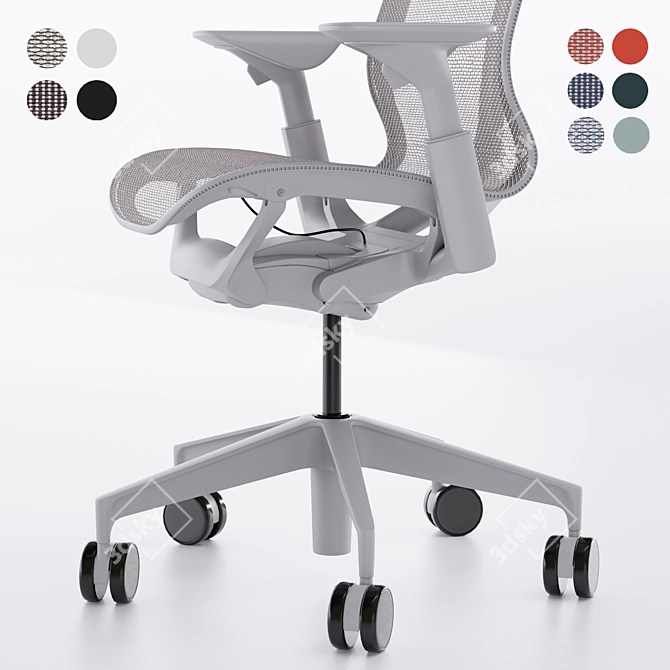 Ergonomic Low-Back Cosm Chair 3D model image 3