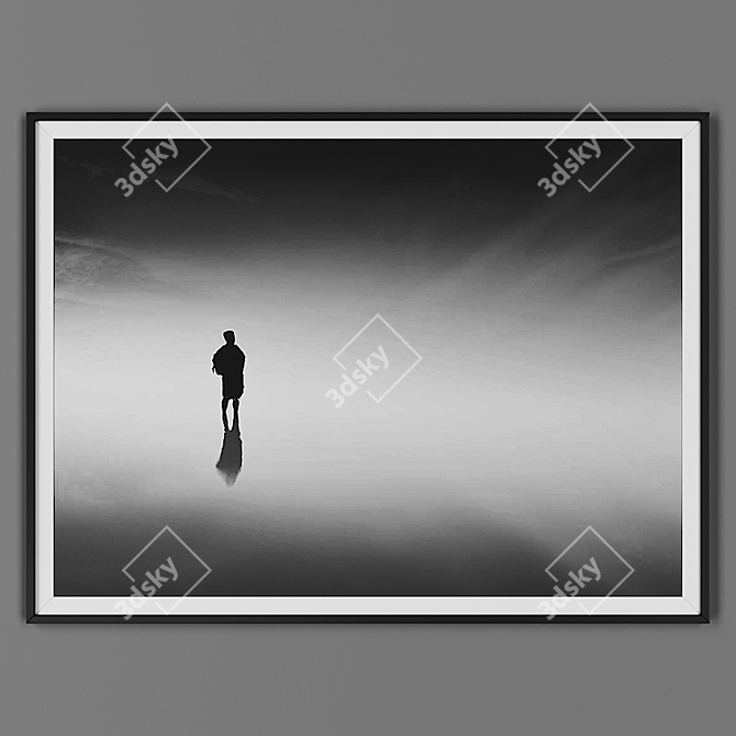 Elegant Black Framed Art 3D model image 1