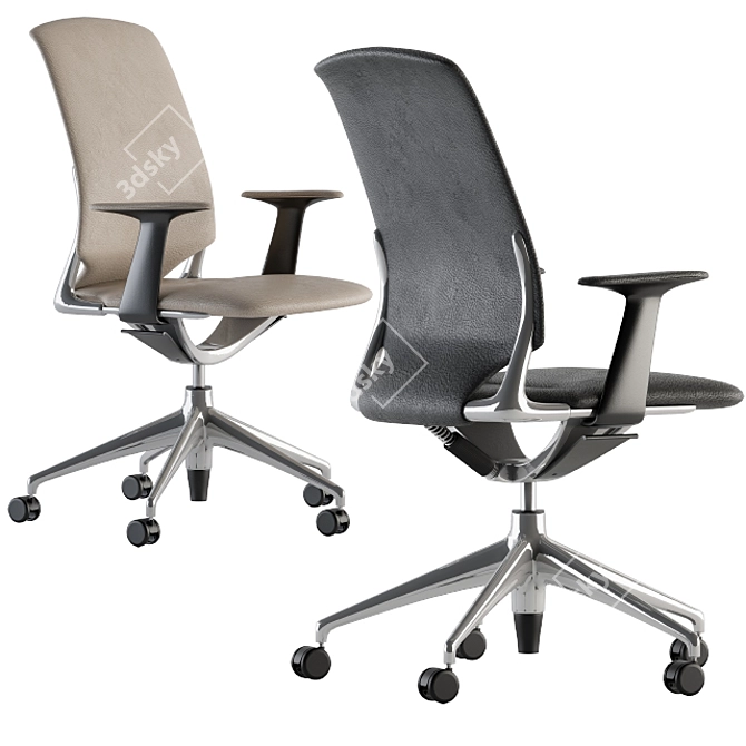 Elegant Leather Office Chair 3D model image 1