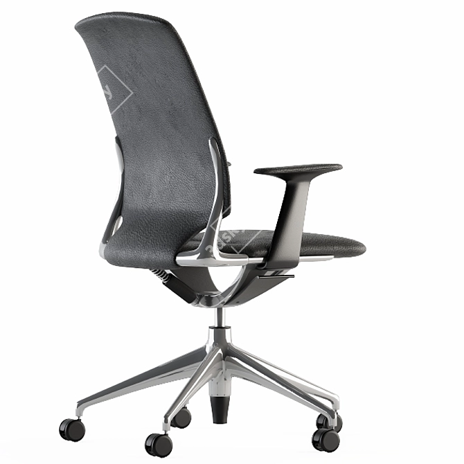 Elegant Leather Office Chair 3D model image 4