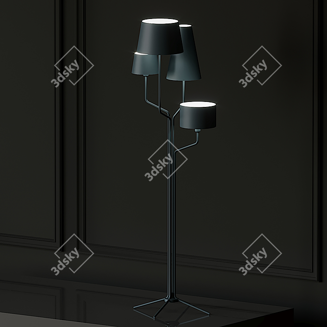 Elegant Tria Floor Lamp 3D model image 2