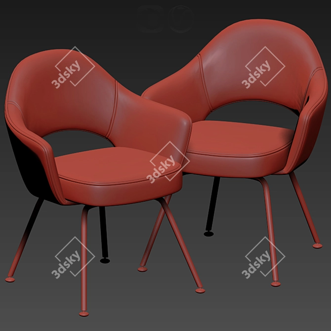 Elegant Saarinen Executive Chair 3D model image 3