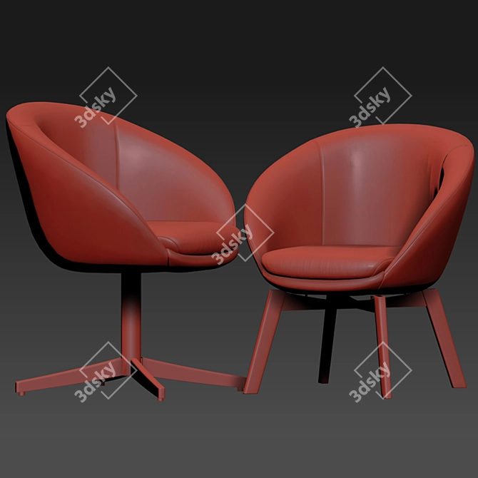 Sophisticated Minotti Russell Lounge Chair 3D model image 3