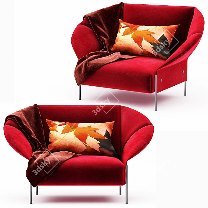 Contemporary Chic Armchair 3D model image 5