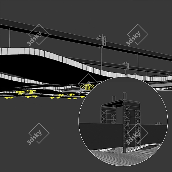 Modular Geometry Suspended Ceiling 3D model image 4