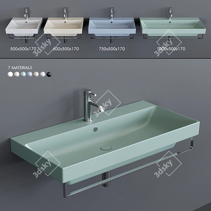 Catalano New Zero Wall Basin - Colorful & Practical 3D model image 1