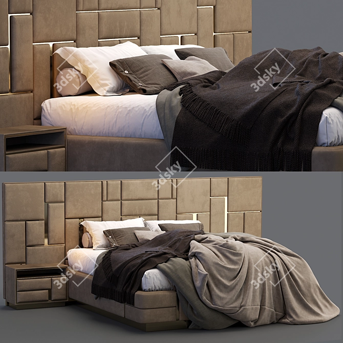 Luxurious Visionnaire Beloved Bed 3D model image 1