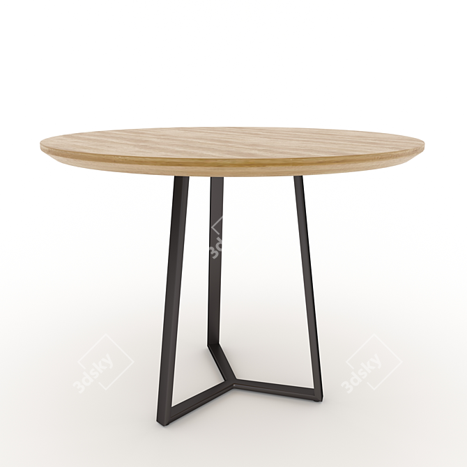 Industrial Chic Table and Chair 3D model image 4