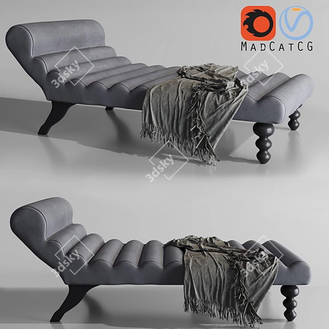 Contemporary Chaise Lounge with Detailed Design 3D model image 1