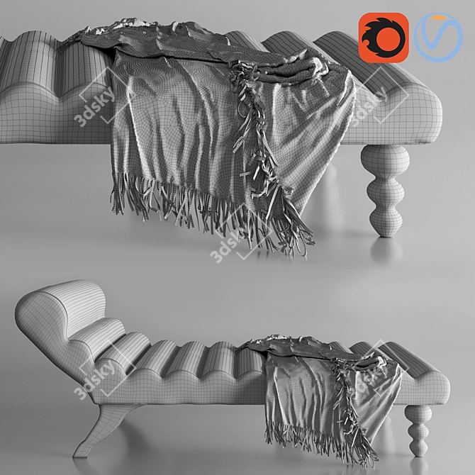 Contemporary Chaise Lounge with Detailed Design 3D model image 9