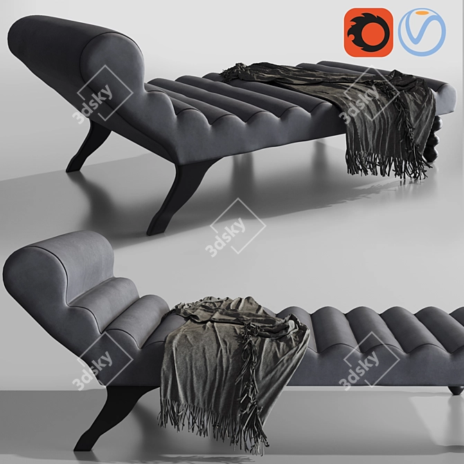 Contemporary Chaise Lounge with Detailed Design 3D model image 10