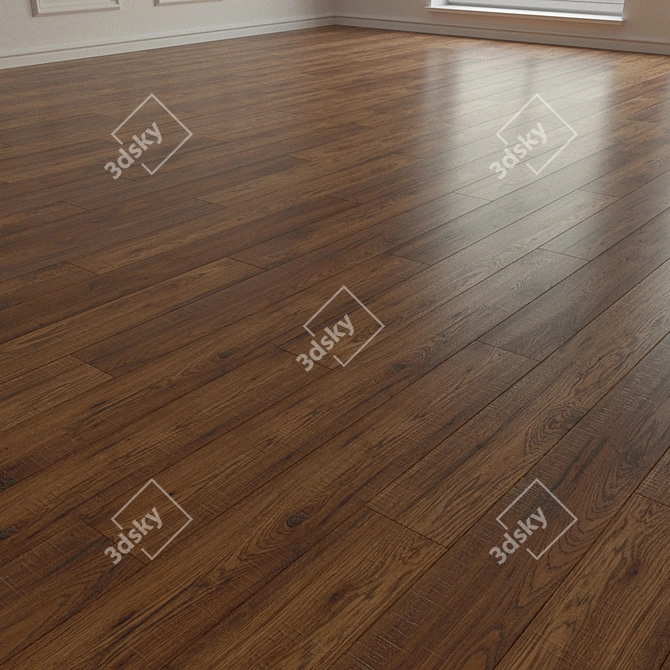 Natural Wood Parquet Flooring 3D model image 2