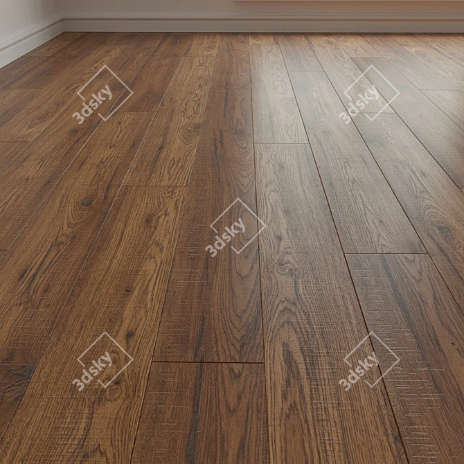 Natural Wood Parquet Flooring 3D model image 3