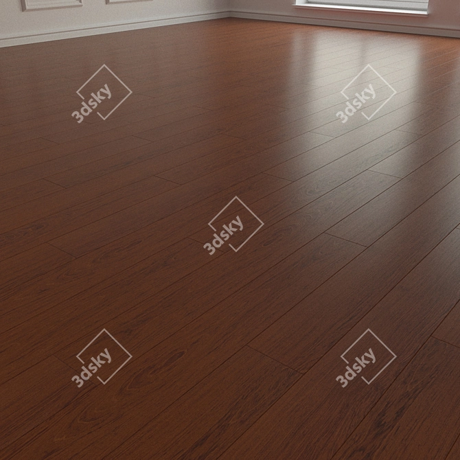 Natural Wood Parquet Flooring 3D model image 2