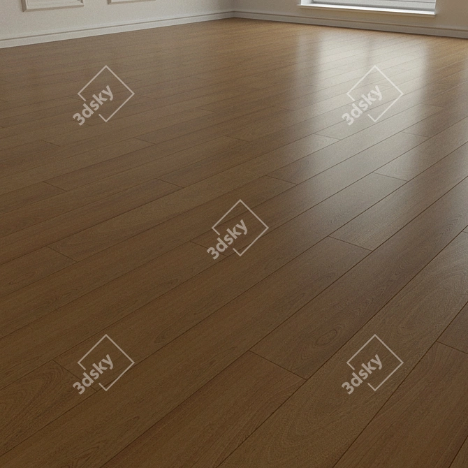 Natural Wood Parquet Flooring 3D model image 2