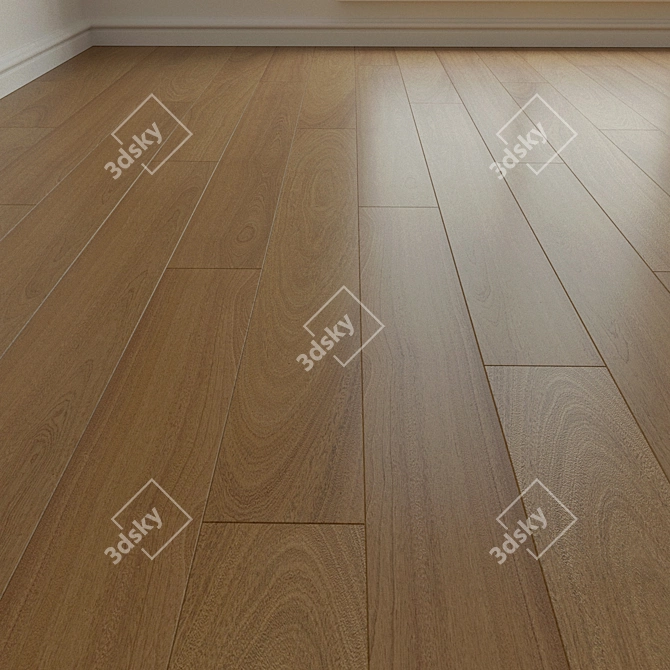 Natural Wood Parquet Flooring 3D model image 3