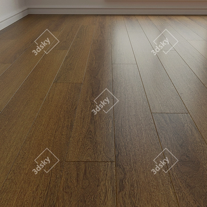 Title: Natural Wood Parquet Flooring 3D model image 3