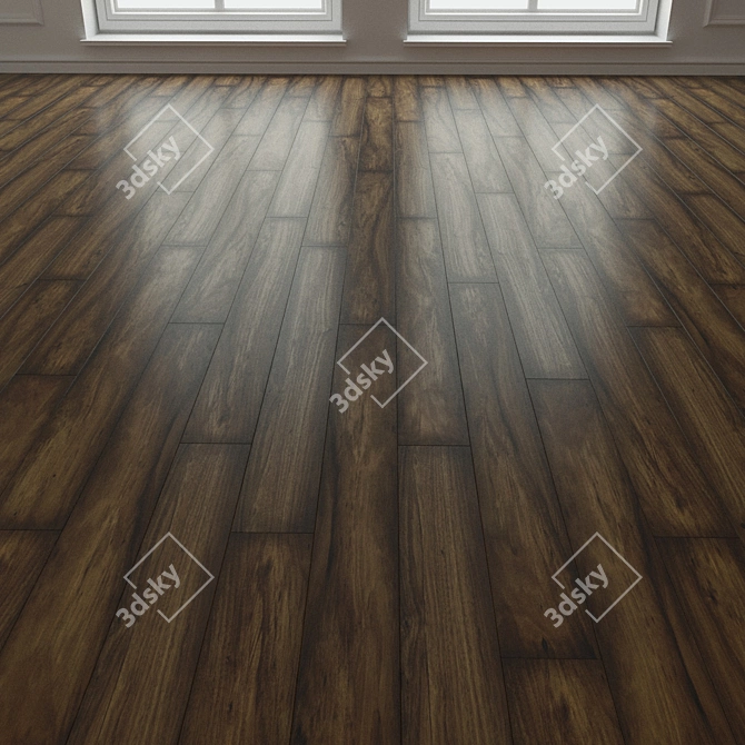 Natural Wood Parquet Tile 3D model image 1