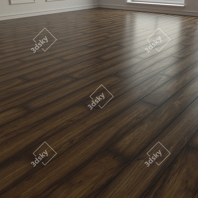 Natural Wood Parquet Tile 3D model image 2