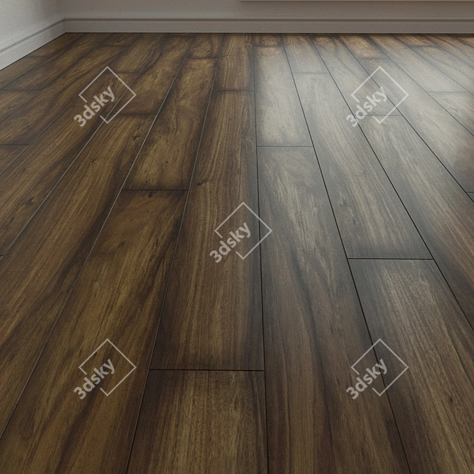 Natural Wood Parquet Tile 3D model image 3