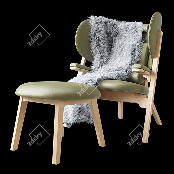 Adamastor Leather Lounge Chair 3D model image 1