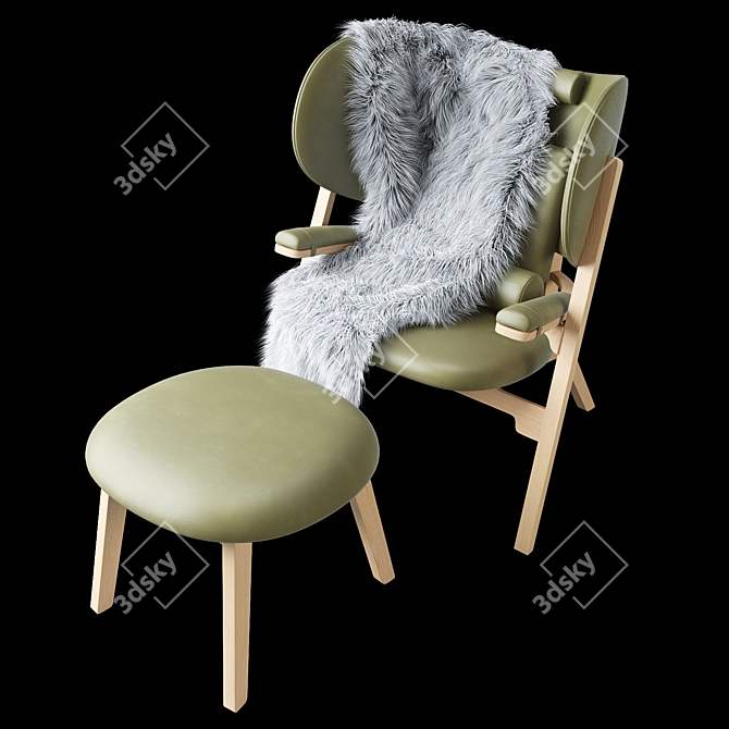 Adamastor Leather Lounge Chair 3D model image 3