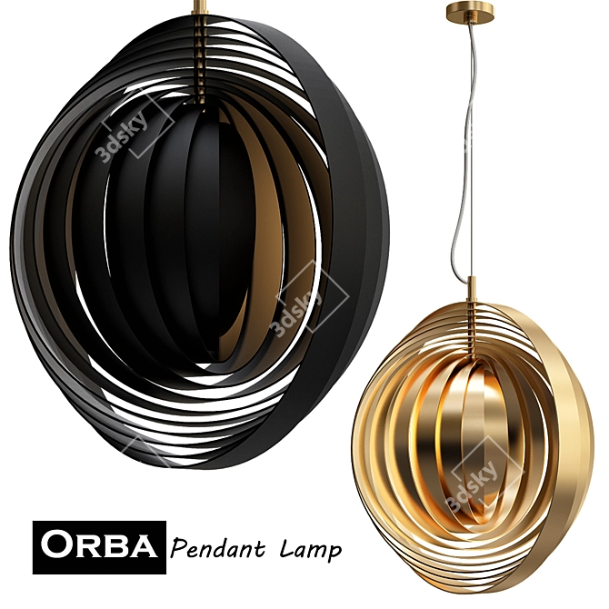 Elegant Orb Pendant Lighting 3D model image 1