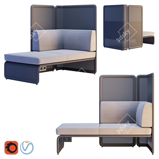Coalesse Lagunitas Corner Sofa 3D model image 1