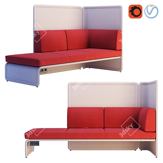 Coalesse Lagunitas Corner Sofa 3D model image 3